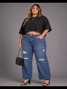 Levi’s | Mid-Rise Boyfriend Distressed Ripped Plus-Size Jeans | 24W | NWT